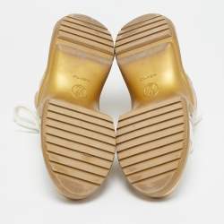 Louis Vuitton White/Gold Leather and Mesh LV Archlight Sneakers Size 40