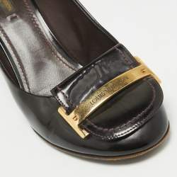 Louis Vuitton Amarante Patent Leather Metal Logo Pumps Size 40