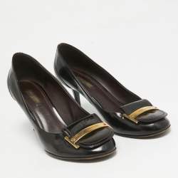 Louis Vuitton Amarante Patent Leather Metal Logo Pumps Size 40