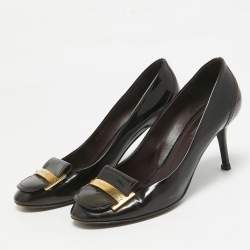 Louis Vuitton Amarante Patent Leather Metal Logo Pumps Size 40