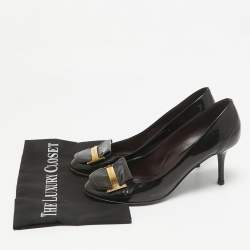 Louis Vuitton Amarante Patent Leather Metal Logo Pumps Size 40