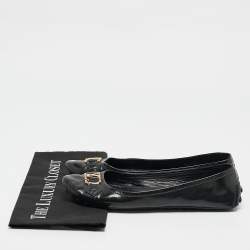 Louis Vuitton Black Leather Oxford Ballet Flats Size 39.5