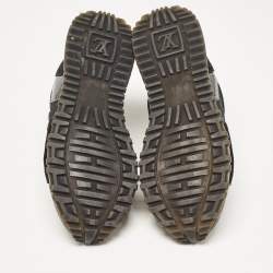 Louis Vuitton Black/Brown Mesh and Monogram Canvas Run Away Sneakers Size 40
