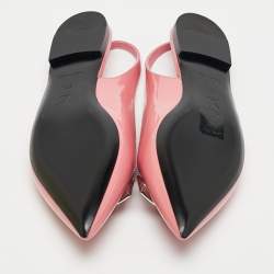 Louis Vuitton Pink Patent Leather Insider Slingback Flats Size 37.5