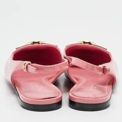 Louis Vuitton Pink Patent Leather Insider Slingback Flats Size 37.5