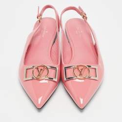 Louis Vuitton Pink Patent Leather Insider Slingback Flats Size 37.5