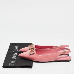 Louis Vuitton Pink Patent Leather Insider Slingback Flats Size 37.5