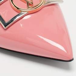 Louis Vuitton Pink Patent Leather Insider Slingback Flats Size 37.5
