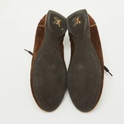 Louis Vuitton Brown Suede and Monogram Canvas Energie Sneakers Size 37.5