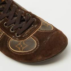 Louis Vuitton Brown Suede and Monogram Canvas Energie Sneakers Size 37.5