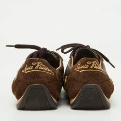 Louis Vuitton Brown Suede and Monogram Canvas Energie Sneakers Size 37.5