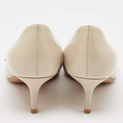 Pre Owned Louis Vuitton Grey Leather Pointed Toe Pumps Size 38