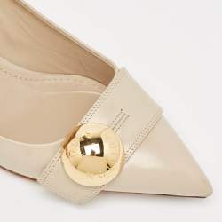 Pre Owned Louis Vuitton Grey Leather Pointed Toe Pumps Size 38
