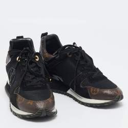 Louis Vuitton Brown Canvas and Suede Run Away Low Top Sneakers Size 37.5