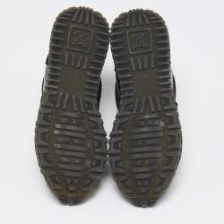 Louis Vuitton Brown Canvas and Suede Run Away Low Top Sneakers Size 37.5