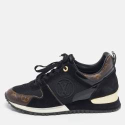 Louis Vuitton Brown Canvas and Suede Run Away Low Top Sneakers Size 37.5