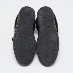  Louis Vuitton Black Monogram Suede Cape Sneakers Size 36