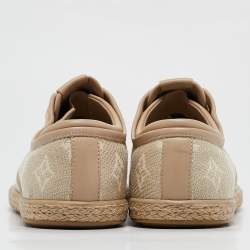 Louis Vuitton Beige Monogram Canvas Laceless Espadrille Sneakers Size 37.5