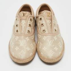 Louis Vuitton Beige Monogram Canvas Laceless Espadrille Sneakers Size 37.5
