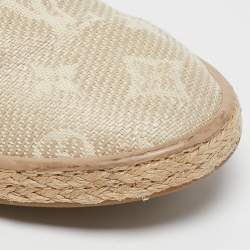 Louis Vuitton Beige Monogram Canvas Laceless Espadrille Sneakers Size 37.5