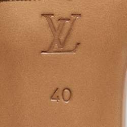 مملوكة مسبقًا Louis Vuitton Brown Patent Leather Slingback Sandals Size 40