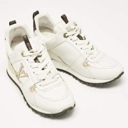 Louis Vuitton White Leather Run Away Sneakers Size 38