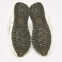 Louis Vuitton White Leather Run Away Sneakers Size 38