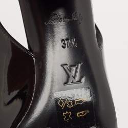 Pre Owned Louis Vuitton Black Vernis Leather Madeleine Slingback Pumps Size 37.5