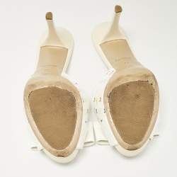 Louis Vuitton White Multicolore Monogram Canvas and Patent Leather Slide Sandals Size 37