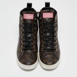 Louis Vuitton Brown Monogram Canvas High Top Sneakers Size 39