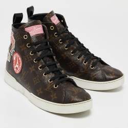 Louis Vuitton Brown Monogram Canvas High Top Sneakers Size 39