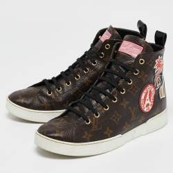 Louis Vuitton Brown Monogram Canvas High Top Sneakers Size 39