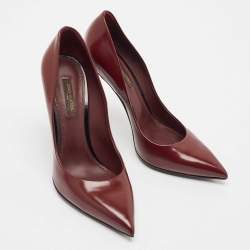 مملوكة مسبقًا Louis Vuitton Burgundy Leather Eyeline Pointed Toe Pumps Size 37