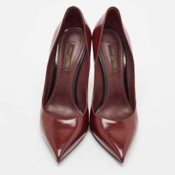 مملوكة مسبقًا Louis Vuitton Burgundy Leather Eyeline Pointed Toe Pumps Size 37