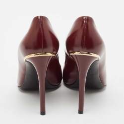 مملوكة مسبقًا Louis Vuitton Burgundy Leather Eyeline Pointed Toe Pumps Size 37