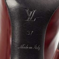 مملوكة مسبقًا Louis Vuitton Burgundy Leather Eyeline Pointed Toe Pumps Size 37