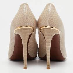 Louis Vuitton Grey Python Leather Eyeline Pumps Size 37.5