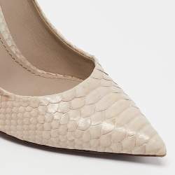 Louis Vuitton Grey Python Leather Eyeline Pumps Size 37.5