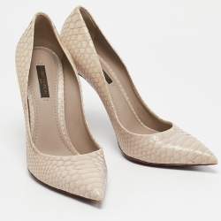 Louis Vuitton Grey Python Leather Eyeline Pumps Size 37.5