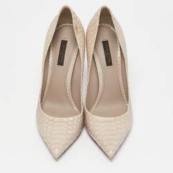 Louis Vuitton Grey Python Leather Eyeline Pumps Size 37.5