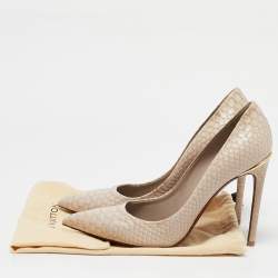 Louis Vuitton Grey Python Leather Eyeline Pumps Size 37.5