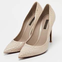 Louis Vuitton Grey Python Leather Eyeline Pumps Size 37.5
