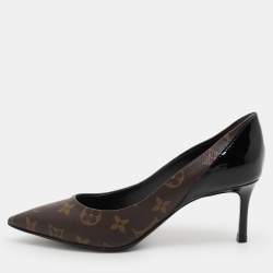 Louis Vuitton Monogram Canvas And Patent Leather Cherie Pumps Size 36.5