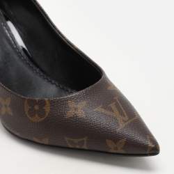 Louis Vuitton Monogram Canvas And Patent Leather Cherie Pumps Size 36.5