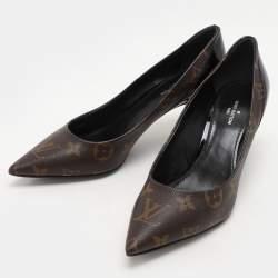 Louis Vuitton Monogram Canvas And Patent Leather Cherie Pumps Size 36.5