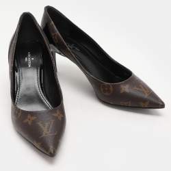 Louis Vuitton Monogram Canvas And Patent Leather Cherie Pumps Size 36.5