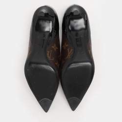 Louis Vuitton Monogram Canvas And Patent Leather Cherie Pumps Size 36.5