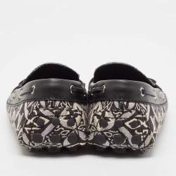 Louis Vuitton Black/White Canvas and Leather Gloria Loafers Size 39.5