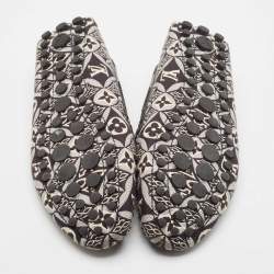 Louis Vuitton Black/White Canvas and Leather Gloria Loafers Size 39.5