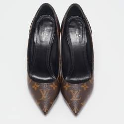 Louis Vuitton Monogram Canvas and Patent Leather Chérie Pumps Size 37.5